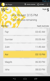This app calculates Muslims prayer times using the phone's location (latitude and longitude)
