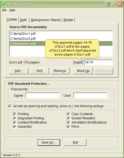 PDFTK Builder offline PDF editor tool