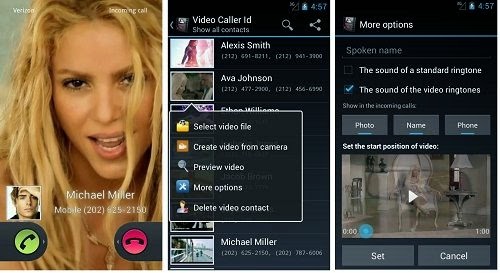 Video Caller Id (Free) Android app for showing video ringtone on phone