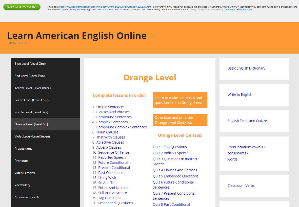 Learn American English Online website