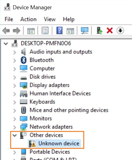 driver error in the Device Manager when hdd not detected