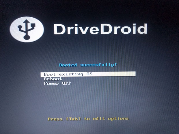 DriveDroid: the test image loading screen